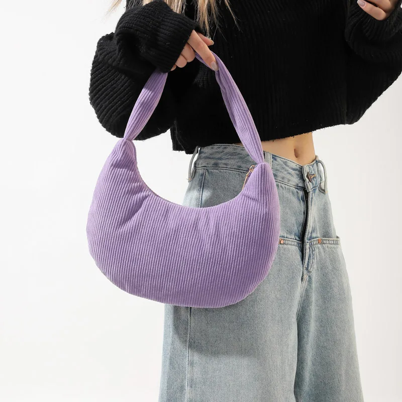 

Minimalist Corduroy Shoulder Bag for Women 2023 Autumn/Winter New Leisure Bag for Women Single Shoulder Underarm Bag Handbags