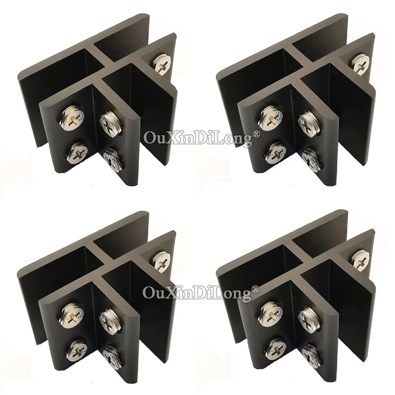 

10PCS Aluminum Alloy 3-Ways Glass Clamps T Shape Bathroom Shelf Glass Support Brackets Screen/Partition/Board Splicing Connector