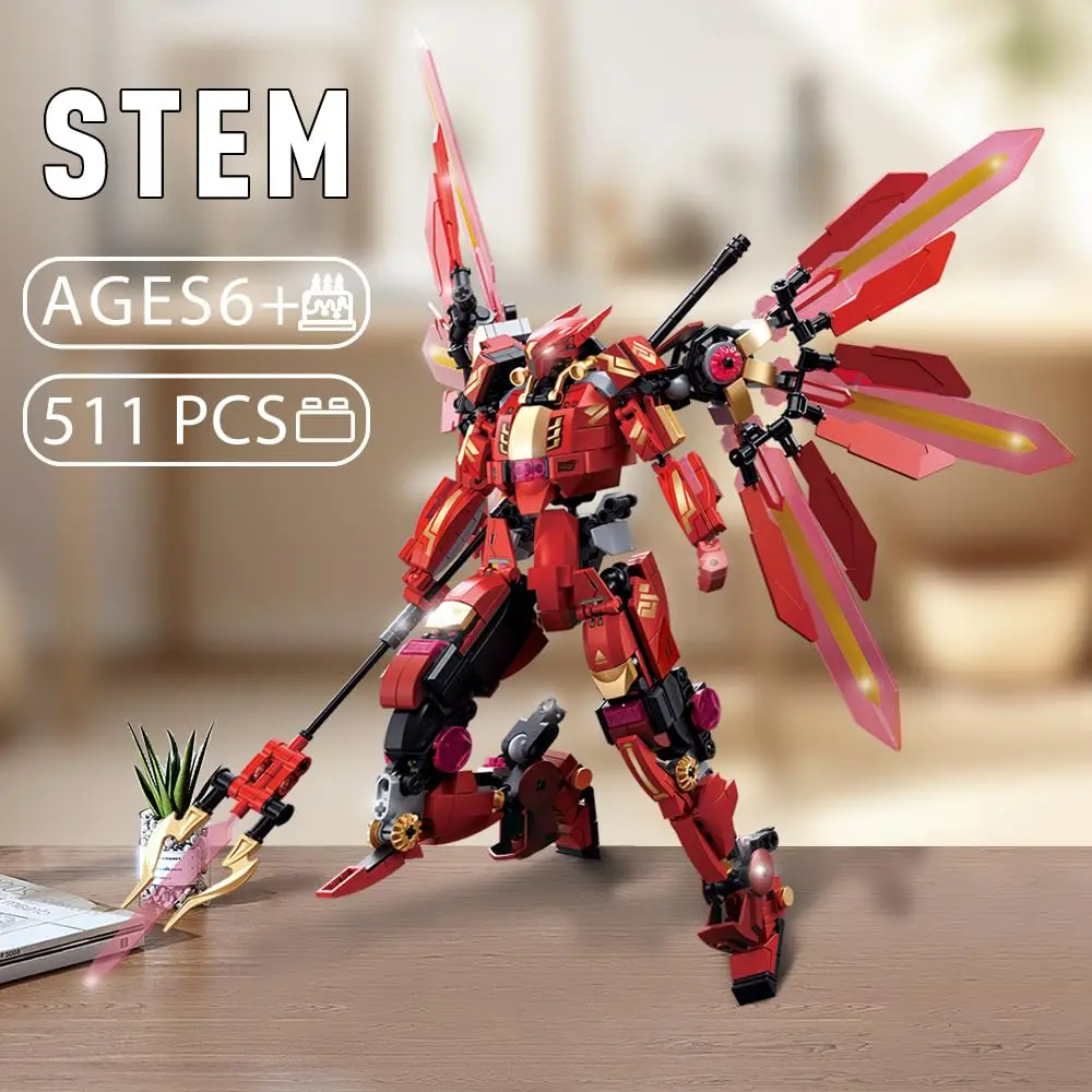 511PCS Red Halberd Athena Building Blocks Flame Mecha Bricks Figure Model Desktop Display Ornaments Children's DIY Holiday toys 511PCS Red Halberd Athena Building Blocks Flame Mecha Bricks Figure Model Desktop Display Ornaments Children's DIY Holiday toys