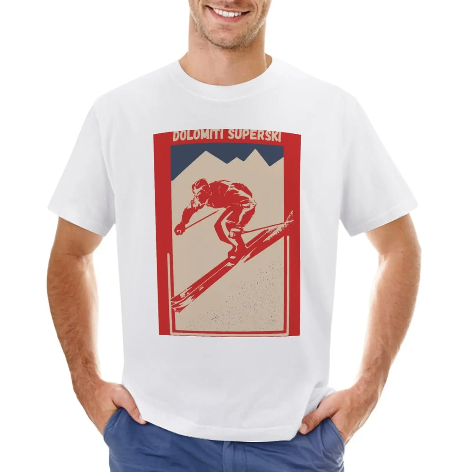 Vintage Red Geometric Ski Poster for Mountain Alpine Skier with the name of the Italian ski resort Dolomiti Superski T-Shirt
Vintage Red Geometric Ski Poster for Mountain Alpine Skier with the name of the Italian ski resort Dolomiti Superski T-Shirt