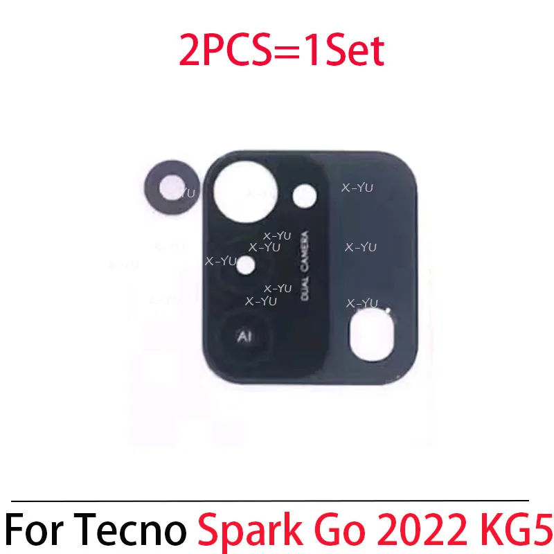 

10 шт. для Tecno Spark GO 2022 KG5 Задняя крышка объектива камеры стеклянная крышка с клейкой наклейкой