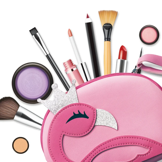 Sac de jeu de cosmétiques de maquillage pour enfants, jouets de princesse, beurre, ensemble de jeu, rouge à lèvres, fard à barrage, brosse non toxique de sécurité pour filles, cadeaux 2