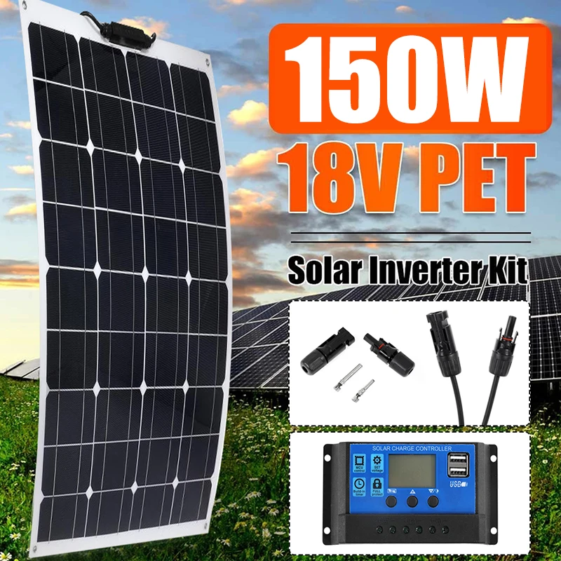 Flexible Solar Panel 150W Dual USB Output Solar Cells Waterproof 10A/20A/30A/40A/50A/60A Controller for 12V/24V Battery Charger
Flexible Solar Panel 150W Dual USB Output Solar Cells Waterproof 10A/20A/30A/40A/50A/60A Controller for 12V/24V Battery Charger