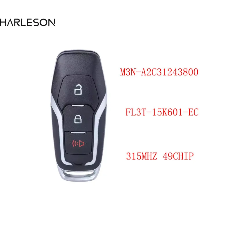 

Smart Remote Car Key With 3 Buttons 315MHz for Ford Explorer F-150 F-250 2015 2016 2017 Fob M3N-A2C31243800 164-R8111