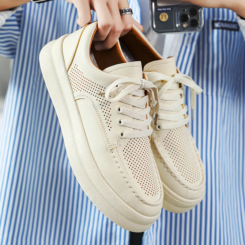 Men's New leather Style thick-soled couples Breathable Comfortable Cricket shoes Leisure sports shoes
Men's New leather Style thick-soled couples Breathable Comfortable Cricket shoes Leisure sports shoes