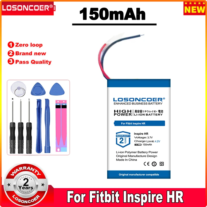 

LOSONCOER 150mAh Battery For Fitbit Inspire HR Smart Watch +Free tools