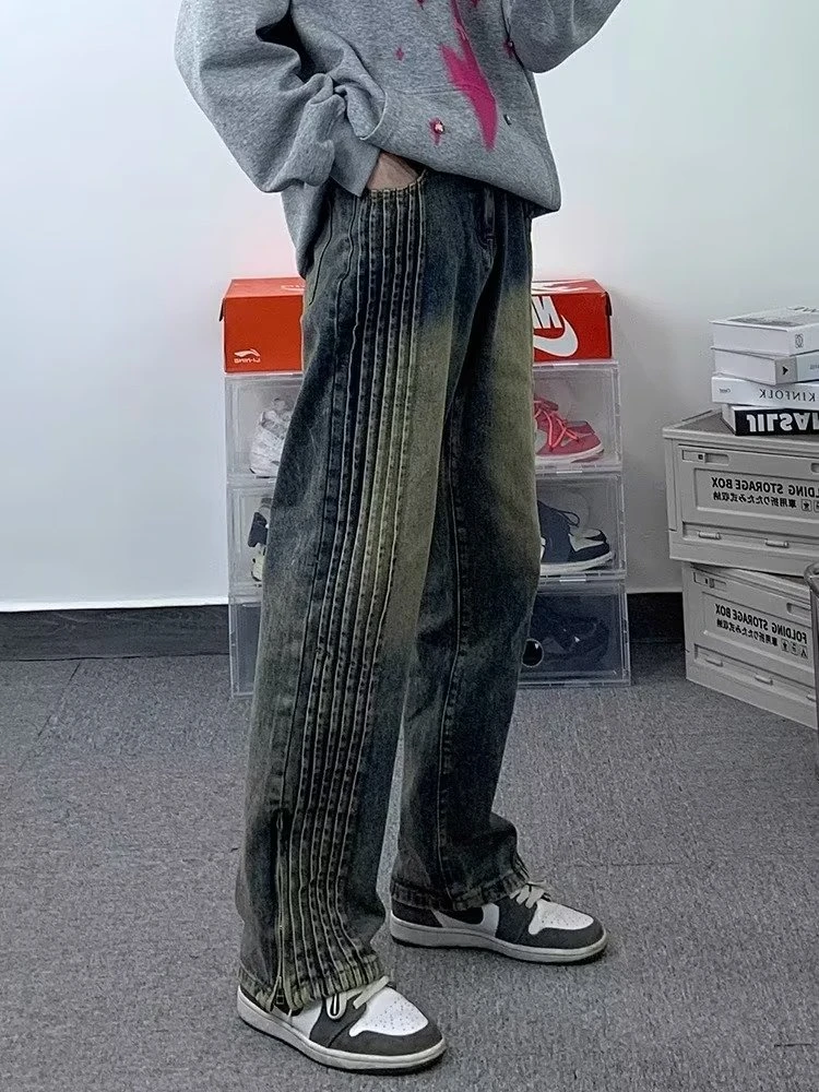 American Retro Baggy jeans Men Y2K High Street Men Clothing Sports HIP HOP Streetwear Straight Jeans Full Length Wide leg pants
American Retro Baggy jeans Men Y2K High Street Men Clothing Sports HIP HOP Streetwear Straight Jeans Full Length Wide leg pants