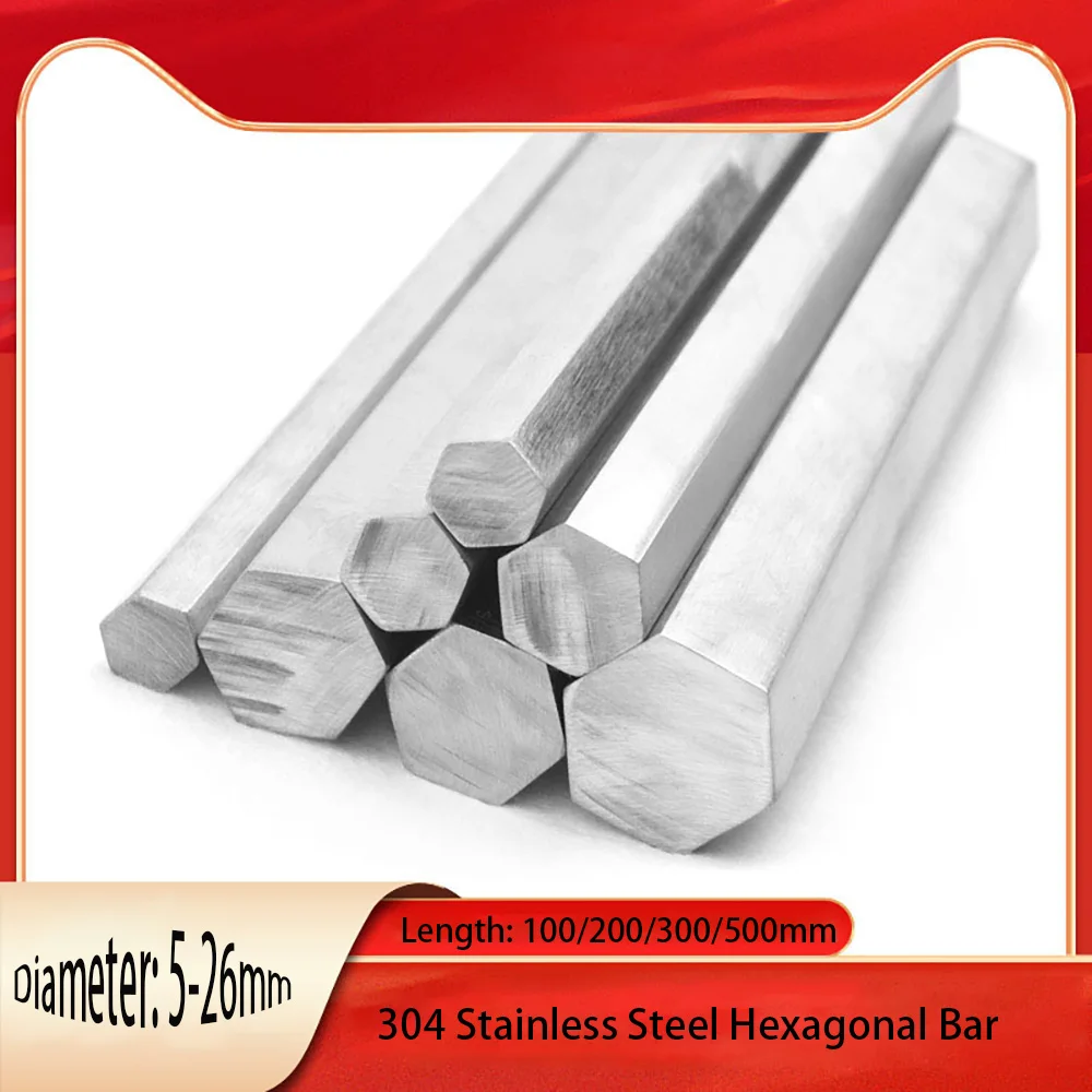 

1Pcs Length 100mm 200mm 300mm 500mm 304 Stainless Steel Hexagonal Bar Hex Hexagon Rod Dia 5/6/7/8/9/10/11/12/13/14/15/16-26mm