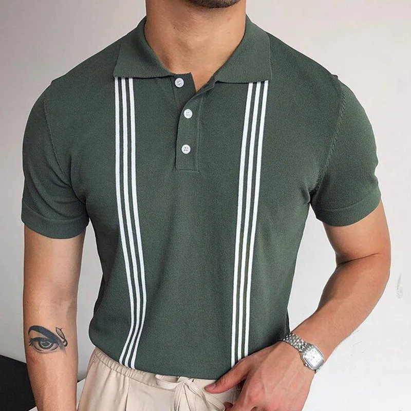 Fashion Casual Hit Color Polo T-Shirt Green Striped Short Sleeve Slim Fit Polo Shirt Men's Casual Vintage Stripe Golf Knit Polo
Fashion Casual Hit Color Polo T-Shirt Green Striped Short Sleeve Slim Fit Polo Shirt Men's Casual Vintage Stripe Golf Knit Polo