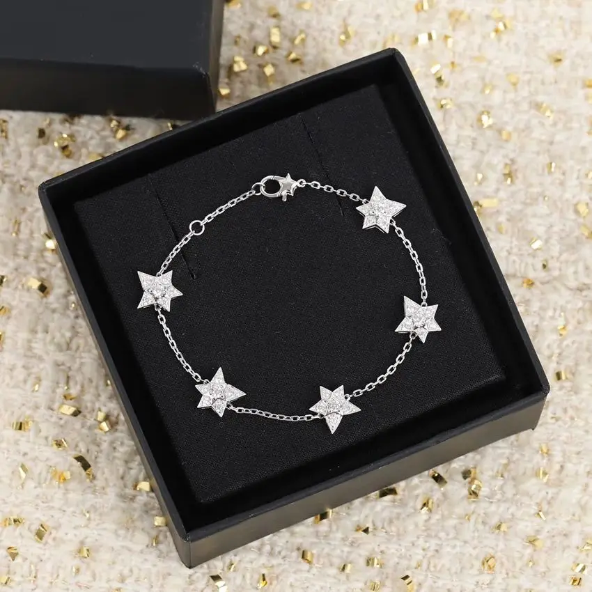 

Trend Europe Famous Brand 925 Silver Star Bracelet Women Luxury Designer Top Quality Fine Jewelry