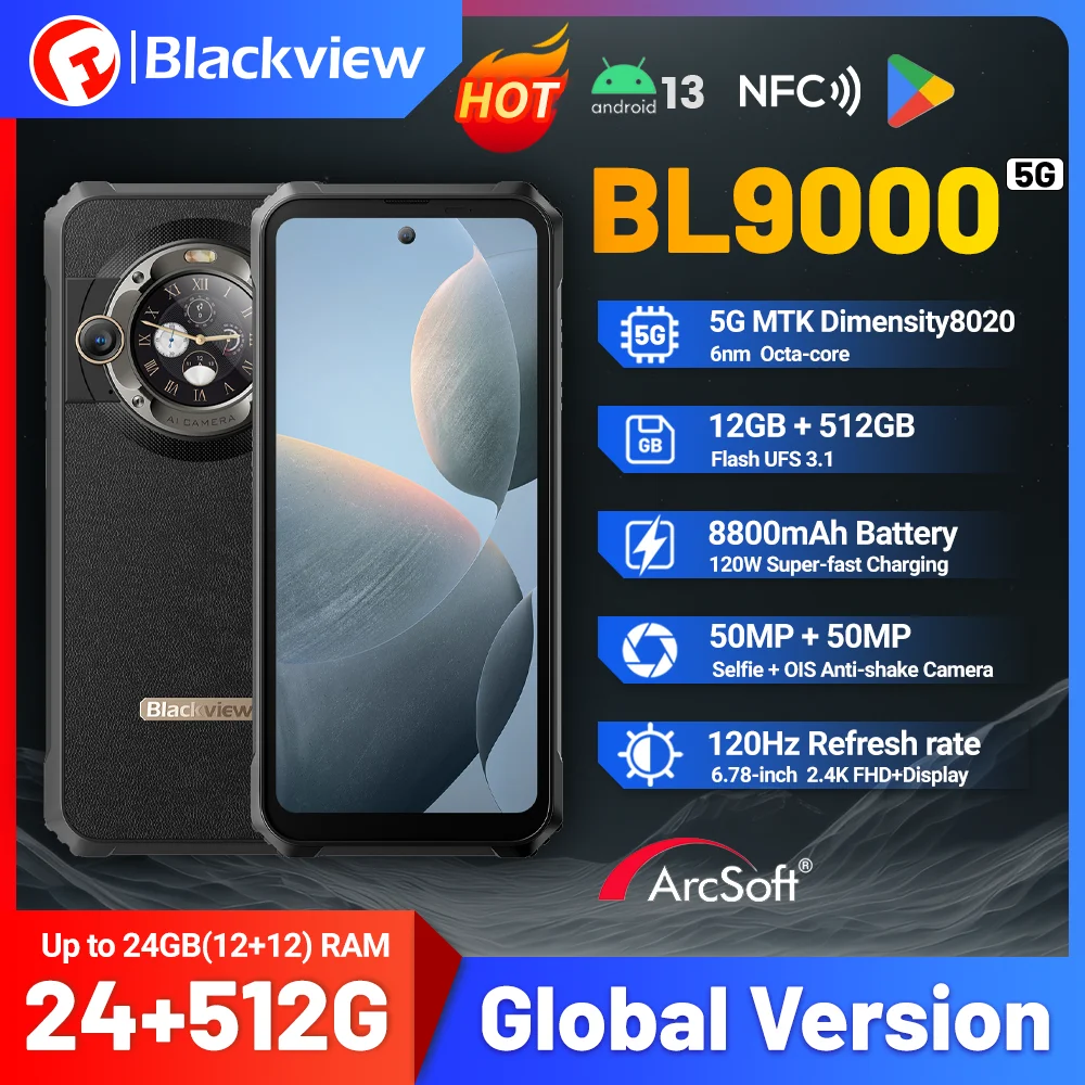

Blackview BL9000 смартфон с 5,5-дюймовым дисплеем, ОЗУ 12 Гб, ПЗУ 6,78 ГБ, 2,4 мАч, 512 мАч