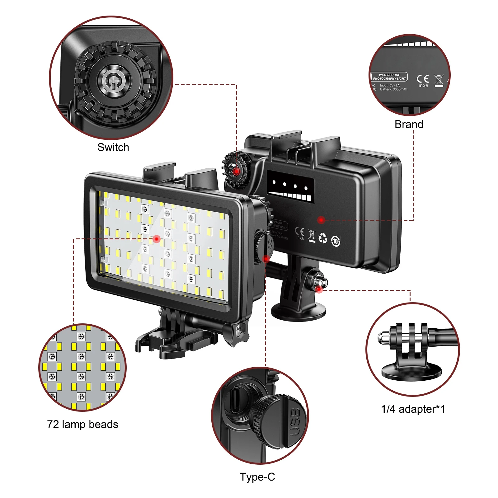 Seafrogs 5000 LUX Flashlight For Camera Underwater Colorful Light Waterproof Led Diving Photographic Lighting Accessories
Seafrogs 5000 LUX Flashlight For Camera Underwater Colorful Light Waterproof Led Diving Photographic Lighting Accessories