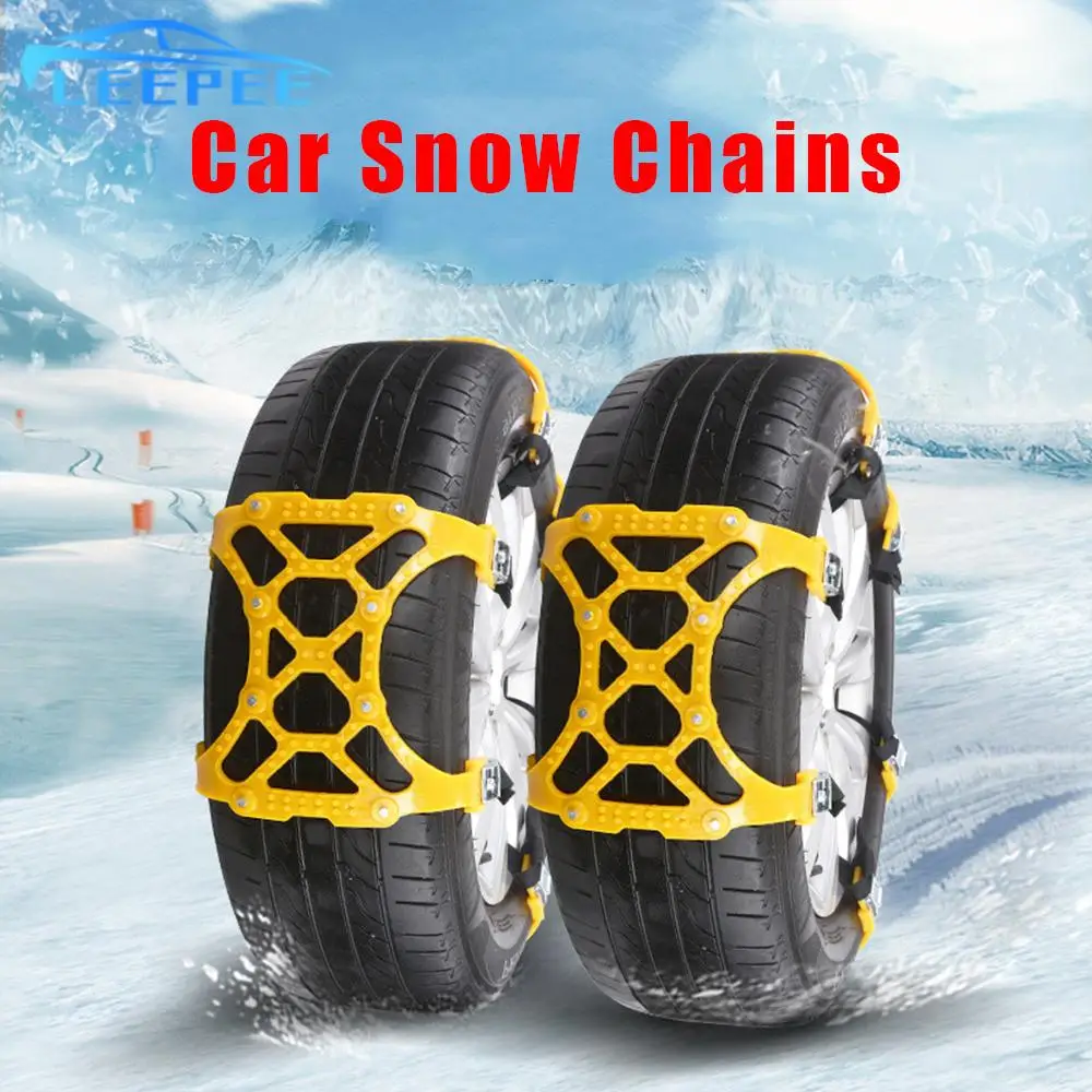 

Wheel Snow Chains Adjustable Thickened Car Tire Anti-skid Chain 1 Piece Double Buckle For Mud Ice Roadway TPU Emergency Tool