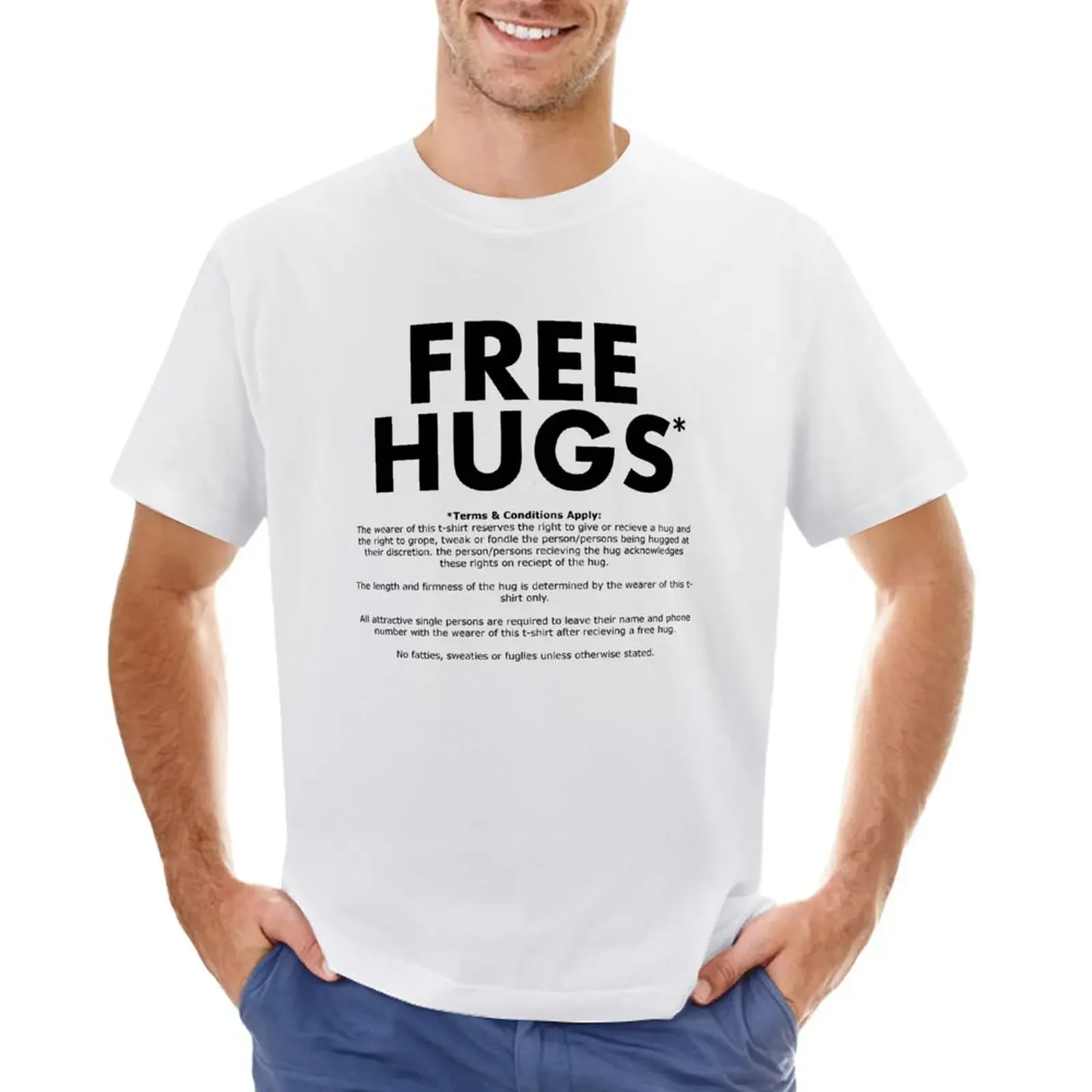 Free Hugs* (Terms and Conditions) (Black Text) T-Shirt summer top boys whites mens clothing
Free Hugs* (Terms and Conditions) (Black Text) T-Shirt summer top boys whites mens clothing