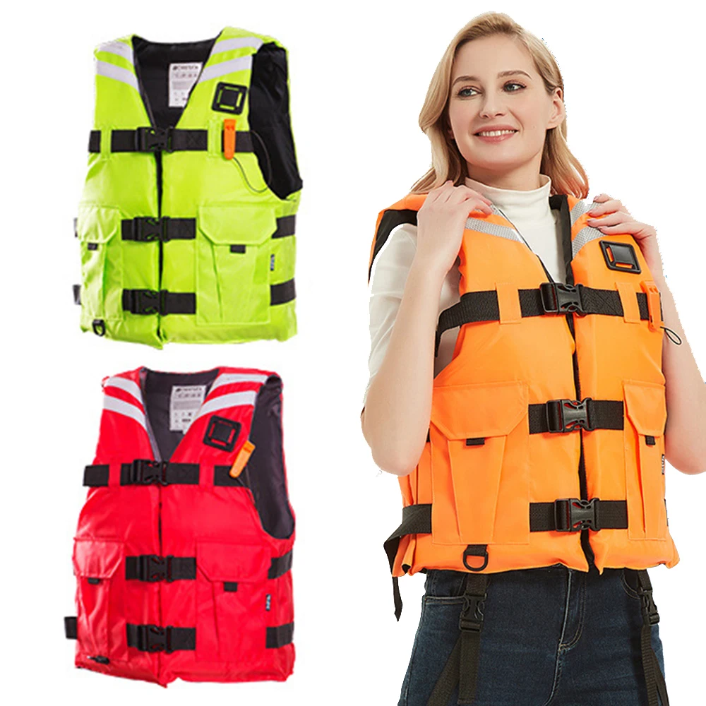 

2023 New Adult Kayak Lifejacket Portable Swimming Fishing Buoyancy Vest Surfing Water Sports Rescue Reflective Safety Lifejacket