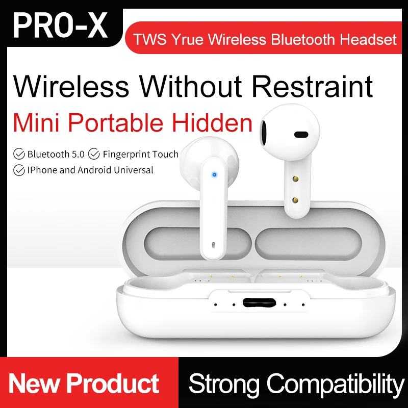 

PRO-X TWS Wireless Headphones Bluetooth V5.0 Earphone Sport Microphone Music Earplugs Anti Sweat HD Stereo Universal Headset