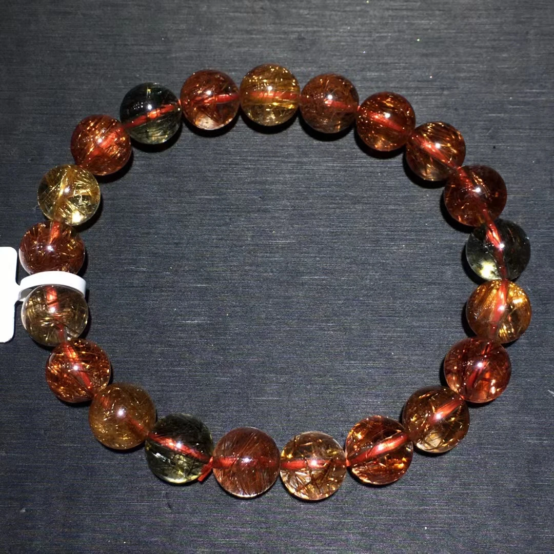 9.7mm Natural Copper Rutilated Quartz Beads Bracelet Crystal Round Beads For Women Man Bracelet Genuine AAAAA
9.7mm Natural Copper Rutilated Quartz Beads Bracelet Crystal Round Beads For Women Man Bracelet Genuine AAAAA