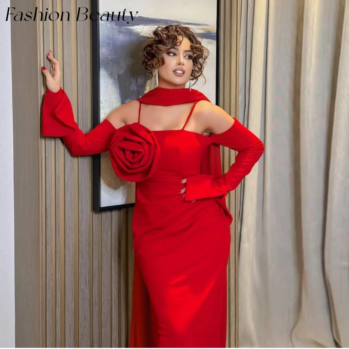 Fashion Beauty Red Evening Dresses Spaghetti Straps Handmade Rose Slit Formal Party Dress For Women 2024 vestidos de fiesta
Fashion Beauty Red Evening Dresses Spaghetti Straps Handmade Rose Slit Formal Party Dress For Women 2024 vestidos de fiesta