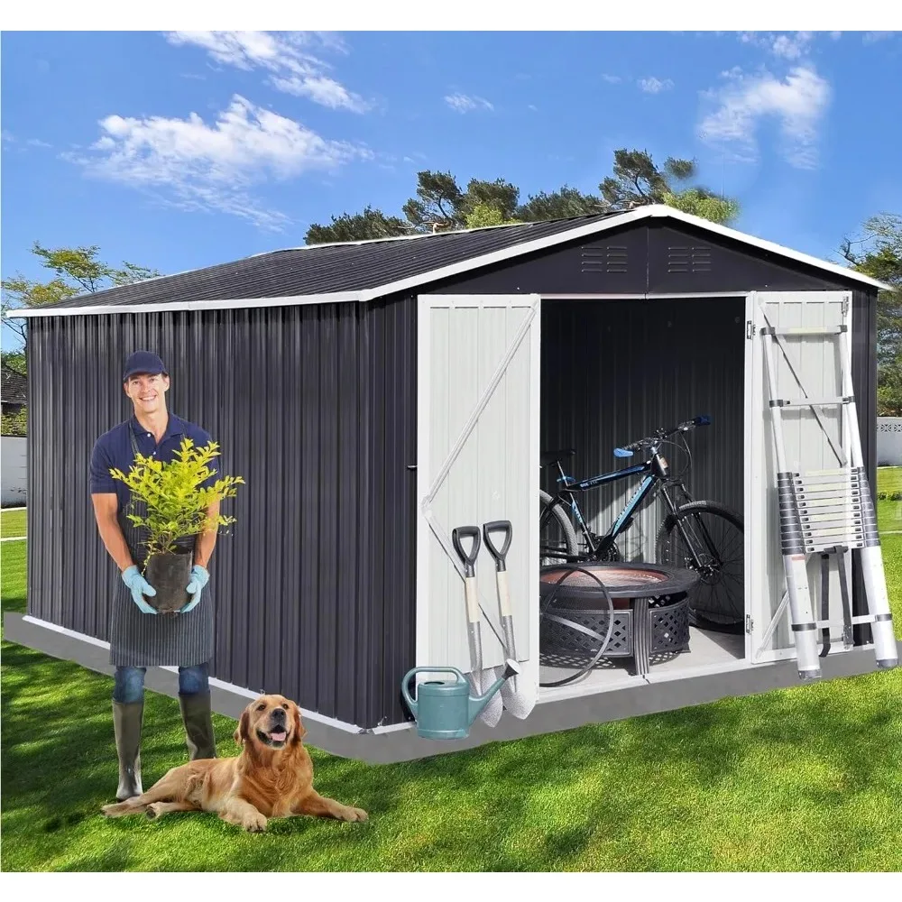 10x8 FT Outdoor Storage Shed, Galvanized Steel Metal Garden Sheds Kit with Double Lockable Door, Oversized Tool Sheds
10x8 FT Outdoor Storage Shed, Galvanized Steel Metal Garden Sheds Kit with Double Lockable Door, Oversized Tool Sheds