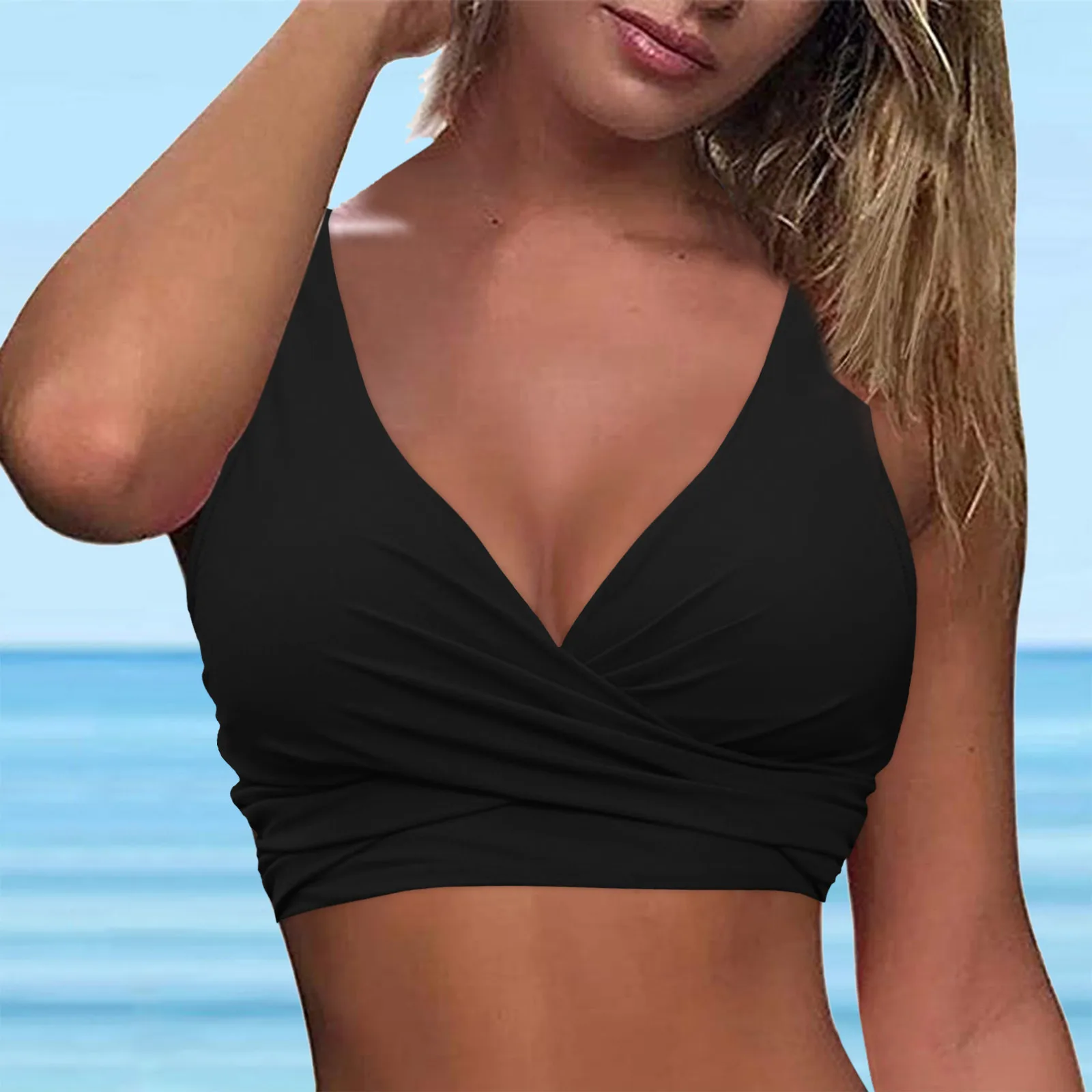 

Women Lace Up Swimwear Tops Underwire Full Coverage Bikini Top Push Up Swim Crop Top Tie Back Swim Suits Womens Two Piece Shorts