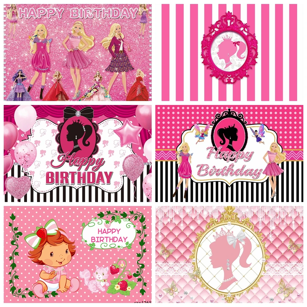 

Girl Princess Birthday Party Background Striped Black and White Polka Dots Photography Birthday Portrait Decoration Background