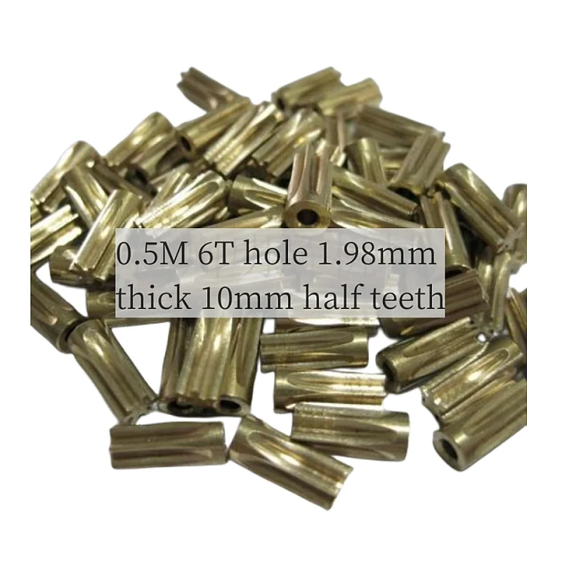 10PCS/LOT 0.5M 6T Copper Gear Half/Full Tooth Gear Hole 1.18/1.98mm
10PCS/LOT 0.5M 6T Copper Gear Half/Full Tooth Gear Hole 1.18/1.98mm
