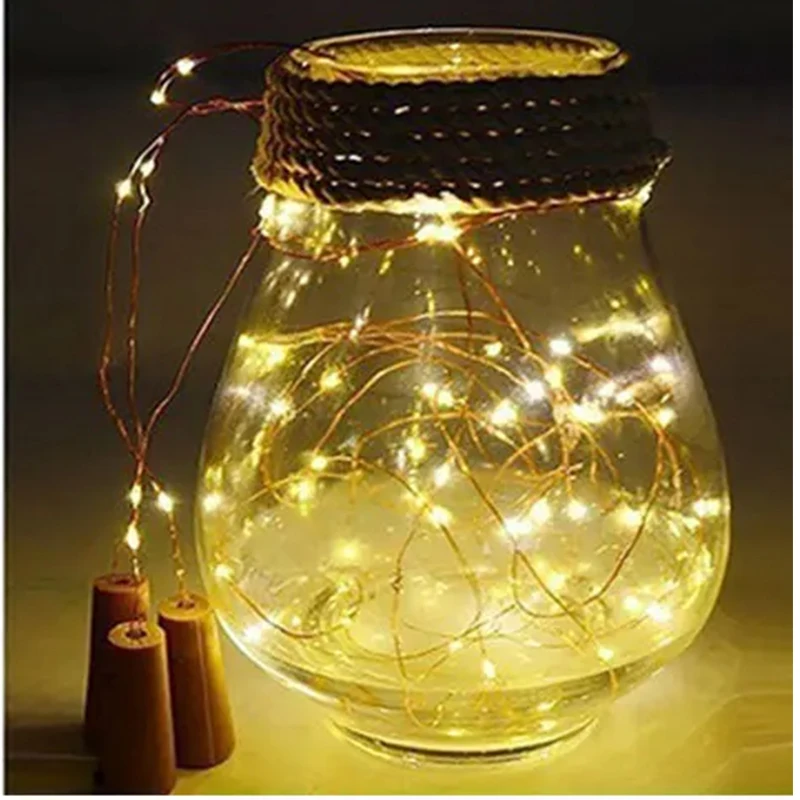 

Holiday Fairy Light LED Cork Wine Bottle Copper Wire String Lights for Wedding Party Christmas Garland Home Decor AG13 Battery