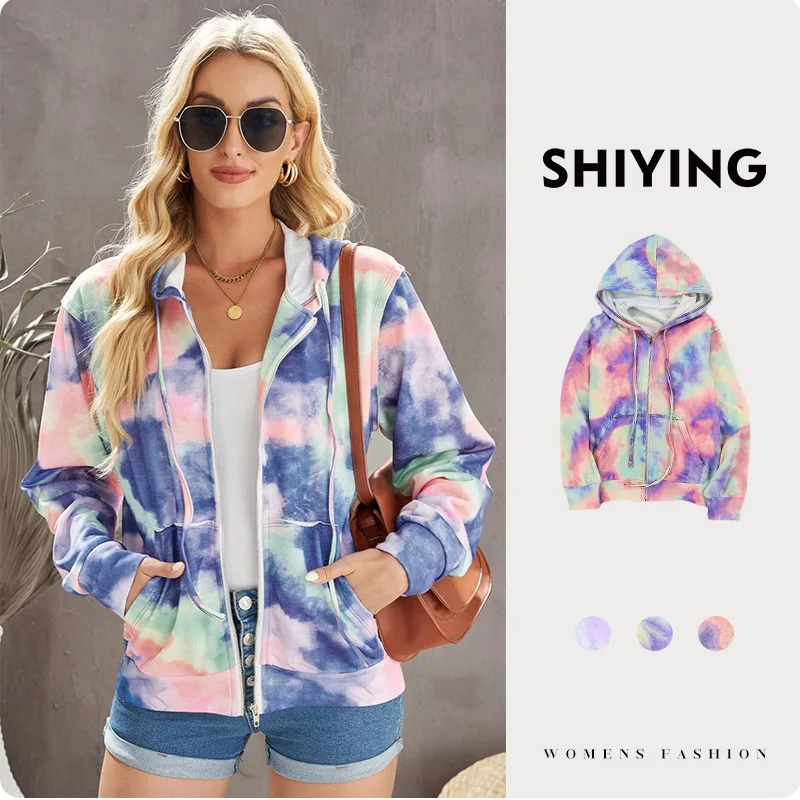 Cardigan Tie-dye Long-sleeved Sweater Women's 2023 Autumn New Amazon Hooded Zipper Top
Cardigan Tie-dye Long-sleeved Sweater Women's 2023 Autumn New Amazon Hooded Zipper Top