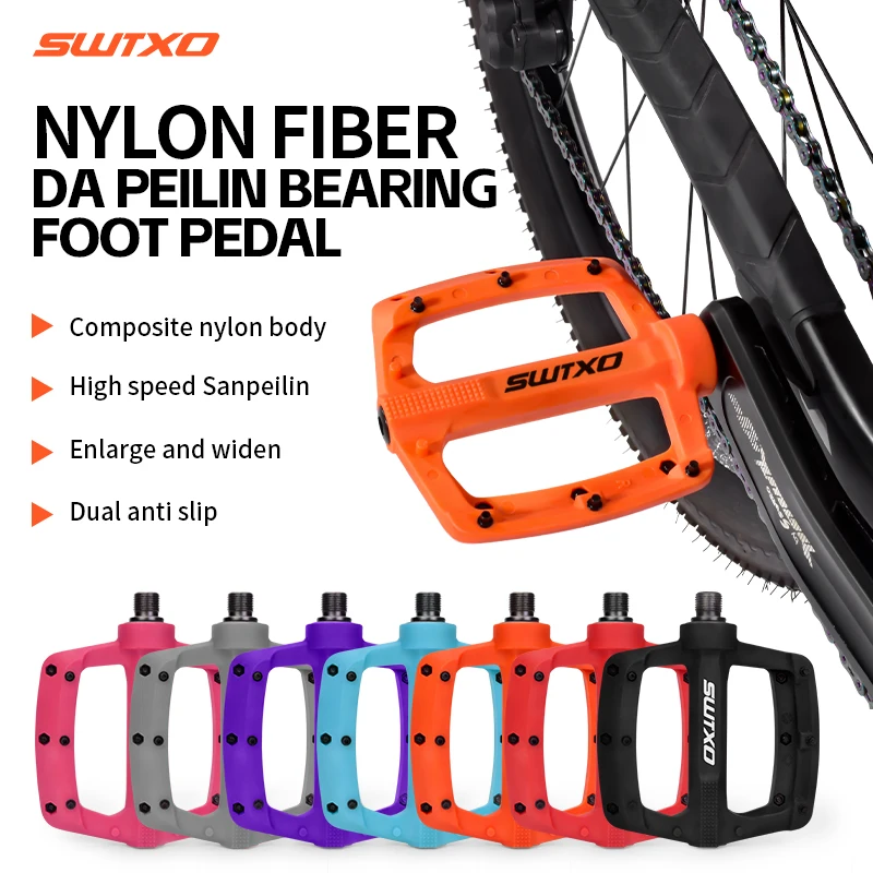 SWTXO Nylon Fiber Bicycle Pedals for MTB Road Bike 3 Bearing Wide Platform Anti-slip Flat Ultralight Bike Pedal Bicycle Parts
SWTXO Nylon Fiber Bicycle Pedals for MTB Road Bike 3 Bearing Wide Platform Anti-slip Flat Ultralight Bike Pedal Bicycle Parts