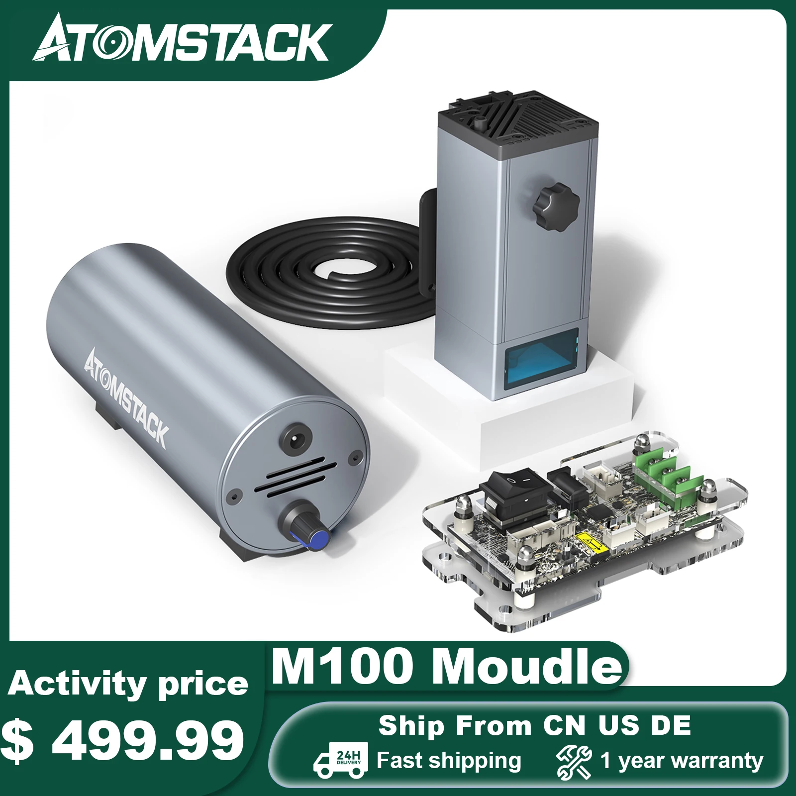 Atomstack M100 Quad-Laser Module with Air Assisted 130W Laser Engraver Head A20 S20 X20 PRO Engraving Cutting Metal Acrylic Wood
Atomstack M100 Quad-Laser Module with Air Assisted 130W Laser Engraver Head A20 S20 X20 PRO Engraving Cutting Metal Acrylic Wood