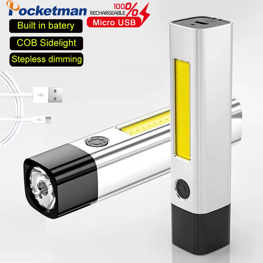 Portable LED Flashlight USB Rechargeable Flashlights Waterproof Torch Mini Flashlight Pocket Emergency Flashlights with Battery
Portable LED Flashlight USB Rechargeable Flashlights Waterproof Torch Mini Flashlight Pocket Emergency Flashlights with Battery