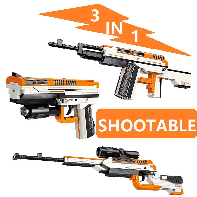 3 IN 1 Shootable Handgun Building Blocks Pifle Pistol Sniper Rifle Military Model War Game Team adventure Game Toys For Boy
3 IN 1 Shootable Handgun Building Blocks Pifle Pistol Sniper Rifle Military Model War Game Team adventure Game Toys For Boy
