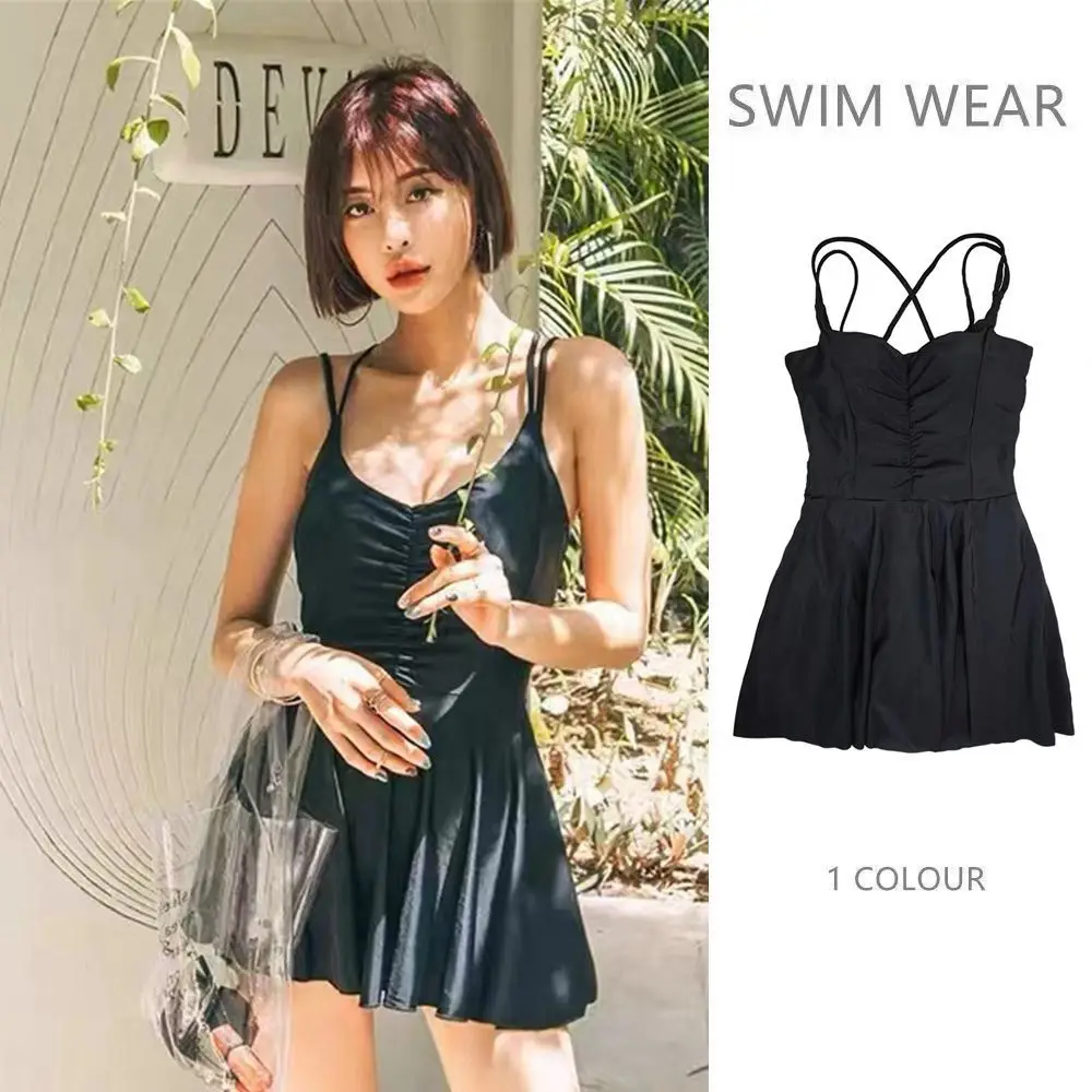 

2023 New Japanese Style Swimwear One Piece Swimsuit Set Sexy Covering Belly Slim Conservative Hot Spring Small Breast Beachwear