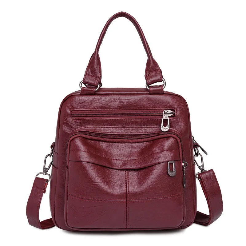 Casual Women's Bag Multifunctional Messenger Bag Fashion Soft Leather Handbag Three-use Backpack Shoulder Messenger Bag
Casual Women's Bag Multifunctional Messenger Bag Fashion Soft Leather Handbag Three-use Backpack Shoulder Messenger Bag