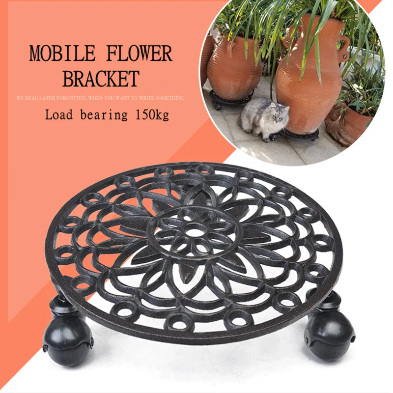 Round Flower Plant Pot Tray Wrought Iron 3 Wheels Heavy Planter Flowers Pot Mover Trolley Plate Stand Holder Home Garden Decor
Round Flower Plant Pot Tray Wrought Iron 3 Wheels Heavy Planter Flowers Pot Mover Trolley Plate Stand Holder Home Garden Decor