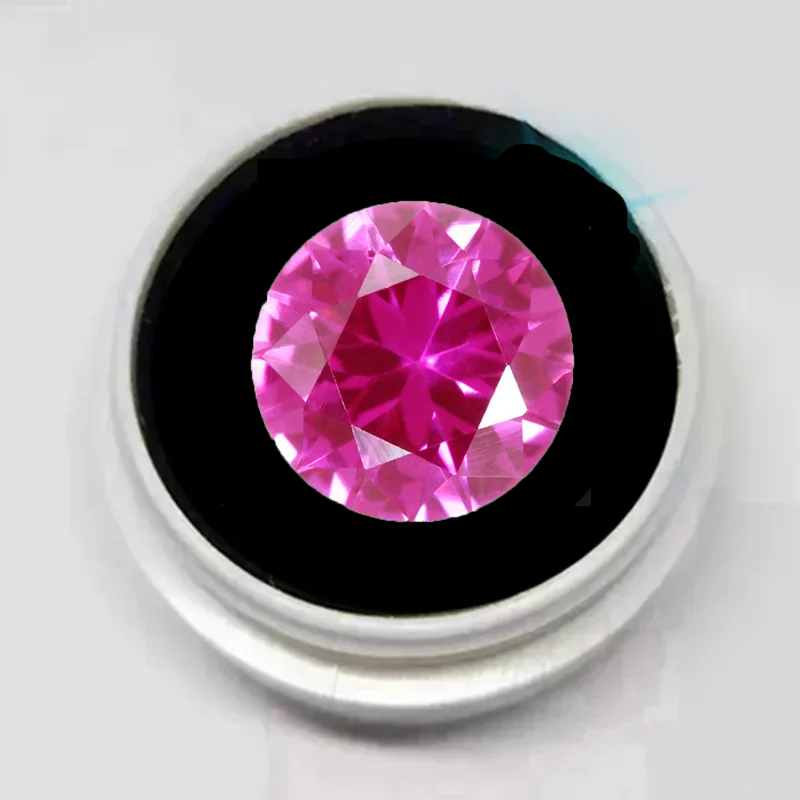 

Professional Pink Ruby Round Cut Premium VVS Loose Gemstone Passed UV Test Ruby for Collections and Jewelry Making