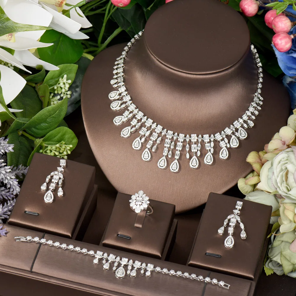 HIBRIDE Classic AAA Cubic Zirconia Necklace And Earring Set Water Drop Jewelry Women Bridal Wedding Party Accessories N-1078
HIBRIDE Classic AAA Cubic Zirconia Necklace And Earring Set Water Drop Jewelry Women Bridal Wedding Party Accessories N-1078