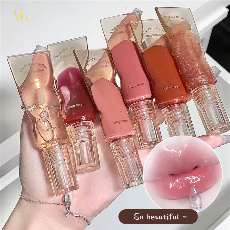 

Cute Lipgloss Lip Plumper Oil Glitter Lip Gloss Long Lasting Moisturizing Jelly Liquid Lipstick Lip Makeup Cosmetics Lip Care