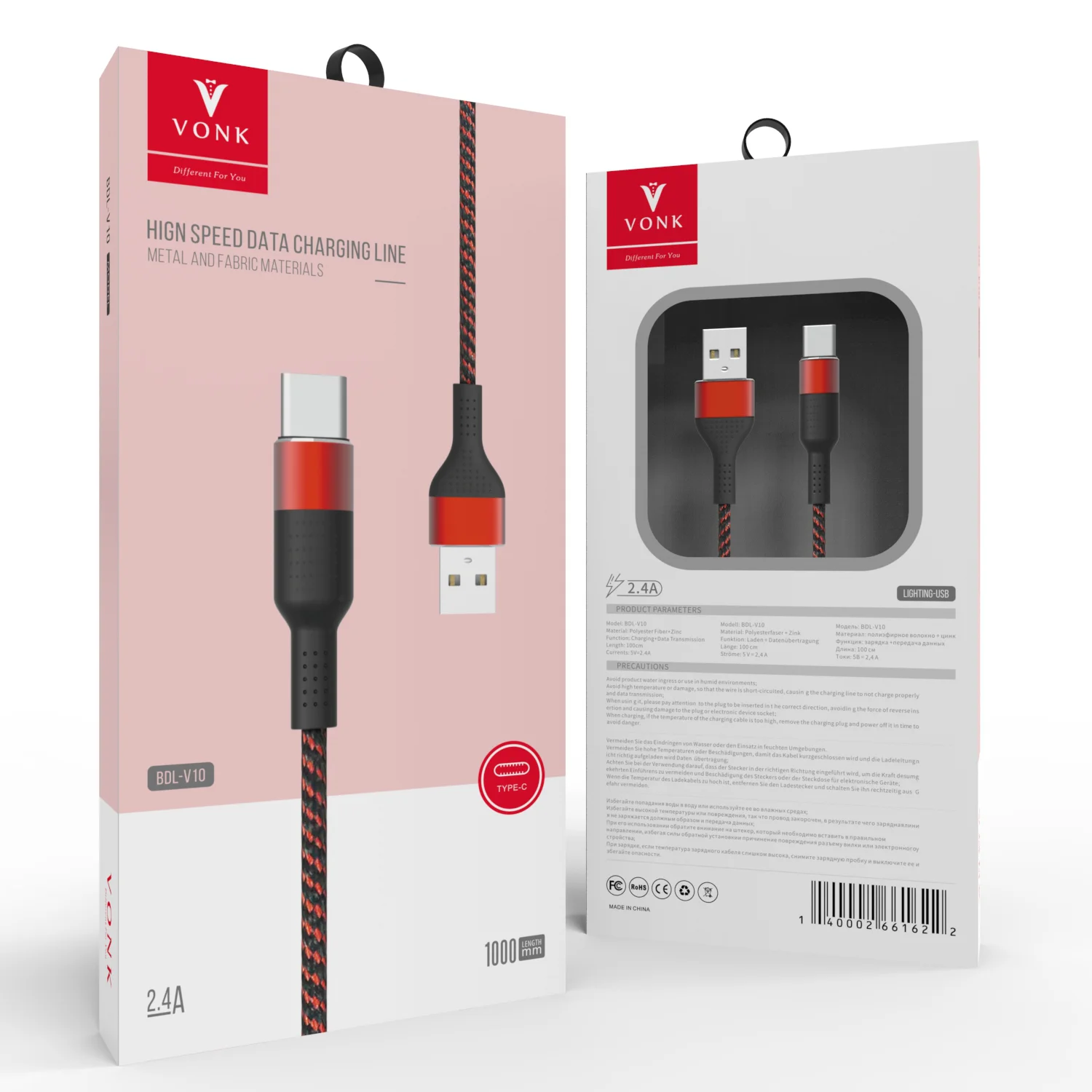 100pcsHot Selling Item VONK V10 Fast Charging Cable Rounded DesignUSB Mobile Phone Data Line
100pcsHot Selling Item VONK V10 Fast Charging Cable Rounded DesignUSB Mobile Phone Data Line