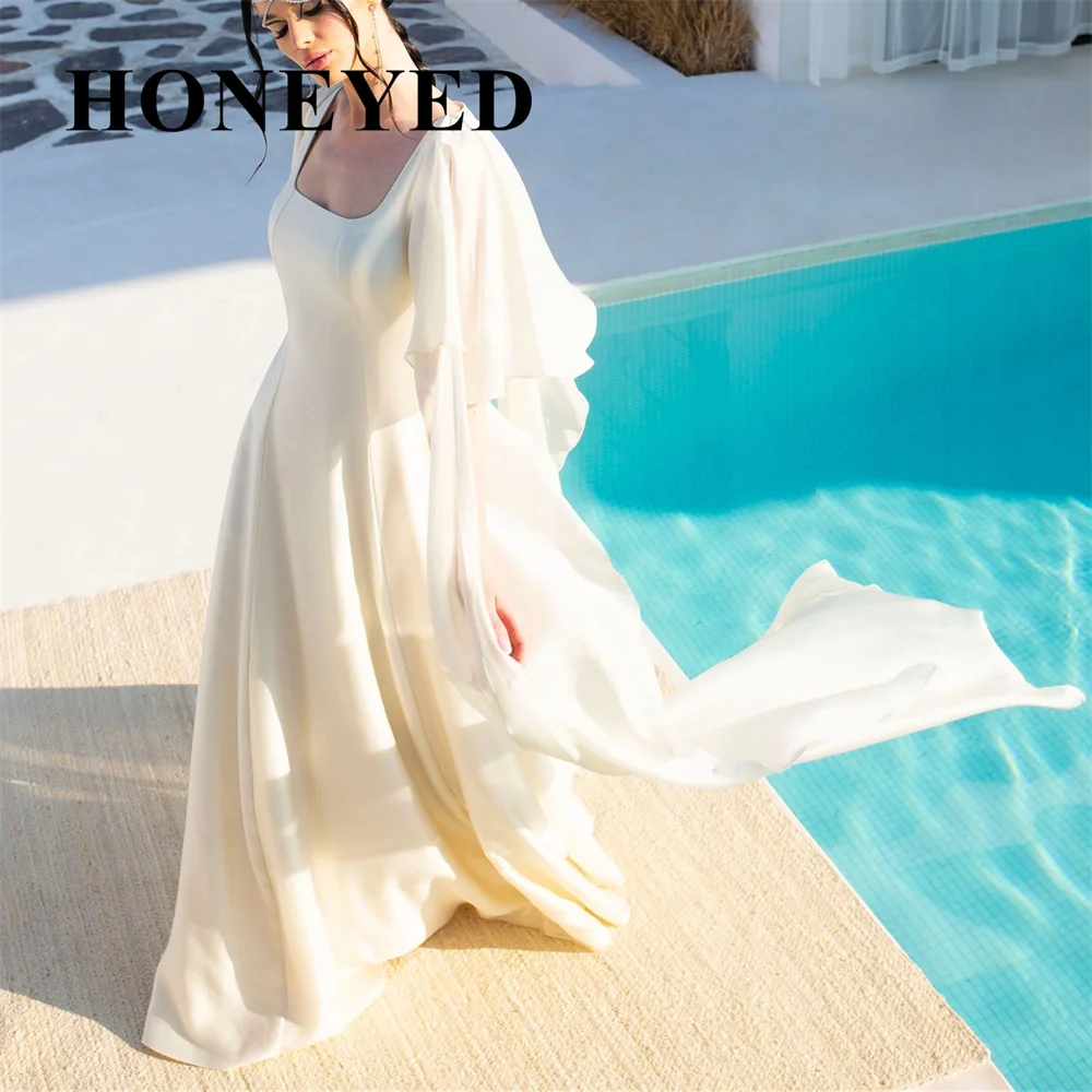 HONEYED 2024 Square Neck Elegant White Floor length Wedding Dress for Women Long Sleeves Simple Prom Formal Praty Dresses
HONEYED 2024 Square Neck Elegant White Floor length Wedding Dress for Women Long Sleeves Simple Prom Formal Praty Dresses