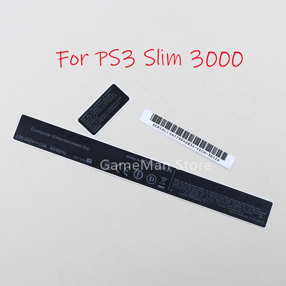 

100sets Replacement 3 in 1 Sticker For PS3 Slim 3000 3012A Shell Case Label Barcode Film Security Seal