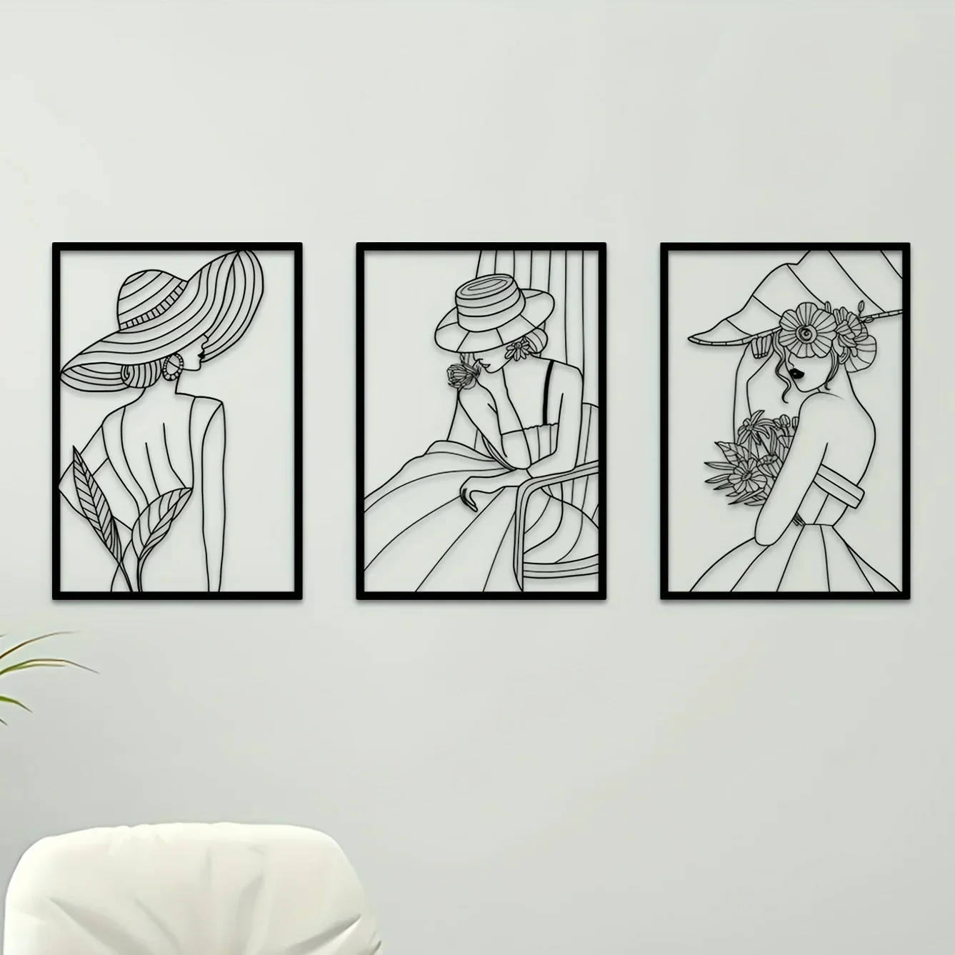 CIFBUY Decoration 3 Pcs Fashion Lady Metal Wall Hanging Decor Vintage Ladies Modern Female Pictures for Home Decoration for Hang 
CIFBUY Decoration 3 Pcs Fashion Lady Metal Wall Hanging Decor Vintage Ladies Modern Female Pictures for Home Decoration for Hang
