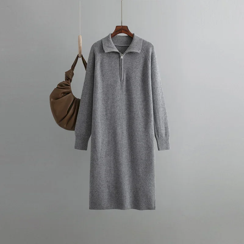 Winter Warm Thick Knit Sweater Dress Winter Women's Dresses 2024 NEW Ladies Soft Zipper Turtleneck Casual Cashmere Loose Dresses
Winter Warm Thick Knit Sweater Dress Winter Women's Dresses 2024 NEW Ladies Soft Zipper Turtleneck Casual Cashmere Loose Dresses