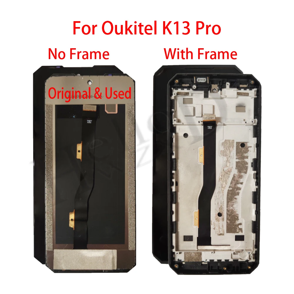 

Original Tested For Oukitel K13 Pro LCD Display With Frame Touch Screen Digitizer Replacement With Scratches and Glue Marks