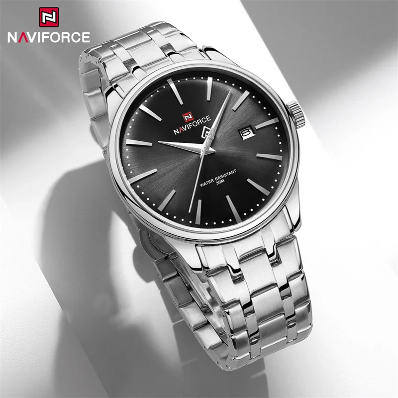 

NAVIFORCE Brand Fashion New Men's Quartz Watch Stainless Steel Strap Business Luxury Waterproof Wristwatches Relogio Masculino