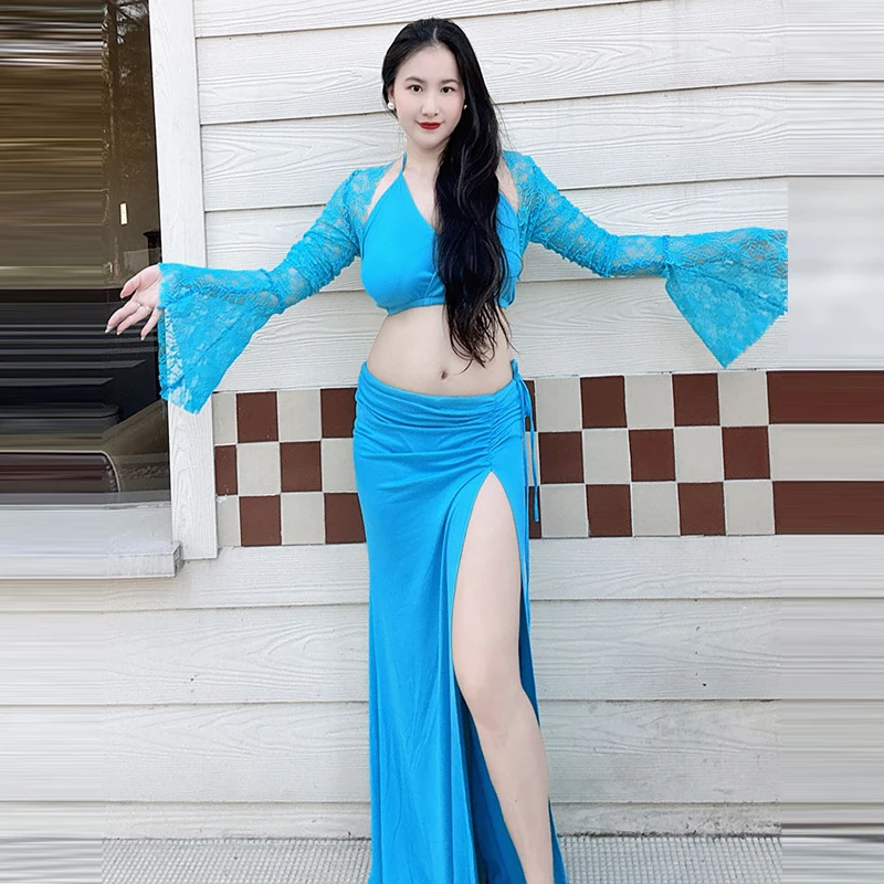 2024 New Belly Dance Clothing Set Design Women's Three Piece Sexy Yarn Long Sleeve High Split Long Dress Dancer Belly Dance
2024 New Belly Dance Clothing Set Design Women's Three Piece Sexy Yarn Long Sleeve High Split Long Dress Dancer Belly Dance