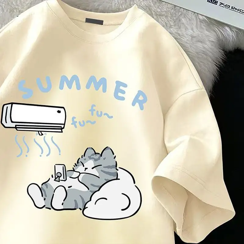 New extra large size round neck printed summer new short sleeved T-shirts for couples cute and versatile simple tops trendy y2k
New extra large size round neck printed summer new short sleeved T-shirts for couples cute and versatile simple tops trendy y2k