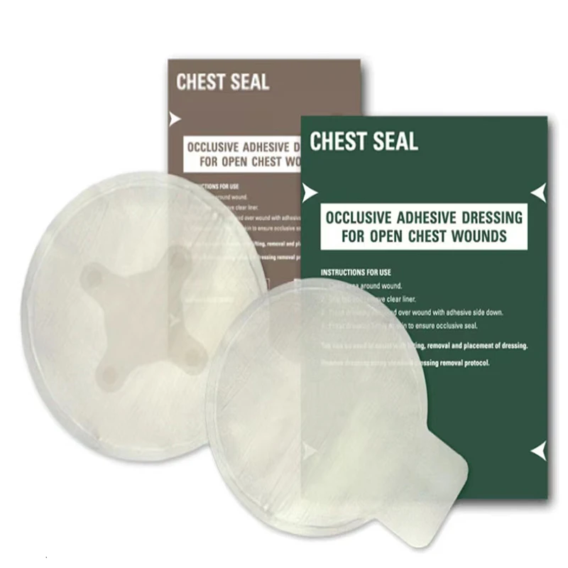 

1PCS Rescue Chest Seal Vented Chest Seal Quick Useful Chest Wound Emergency Occlusive Dressing Bandage First Aid Kit Accessories