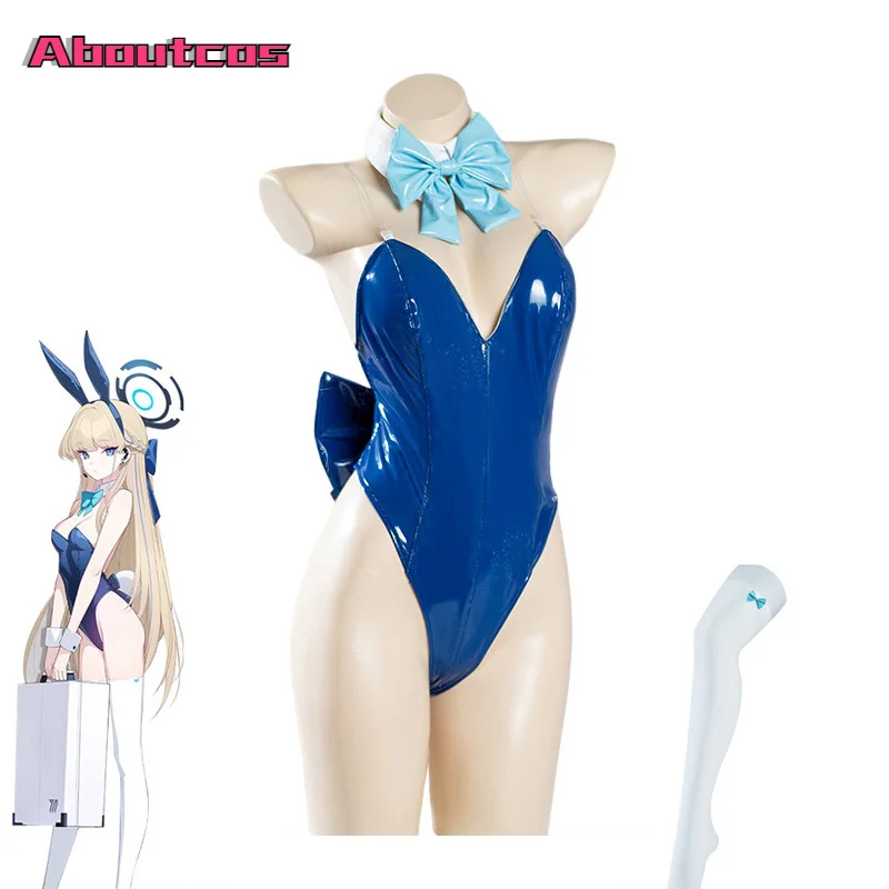 

Aboutcos Blue Archive Asuma Toki Cosplay Jumpsuit Cute Bunny Girl Sexy Costume for Women Backless Catsuit Bodysuit Halloween
