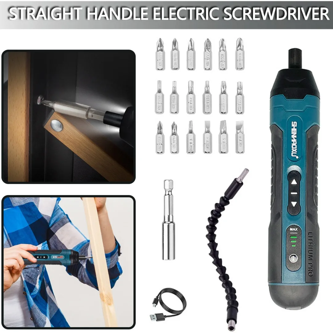 3.6V Cordless Electric Screwdriver Lithium Screwdriver Torque Adjustment Straight Handle Household Maintenance Repair Power Tool
3.6V Cordless Electric Screwdriver Lithium Screwdriver Torque Adjustment Straight Handle Household Maintenance Repair Power Tool